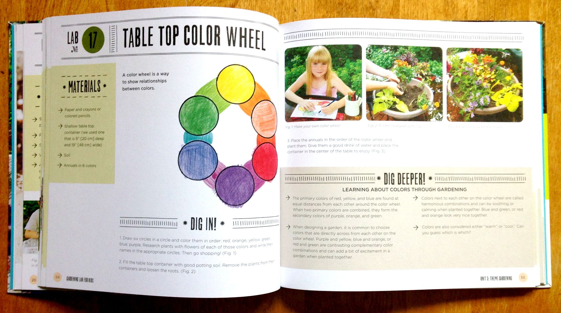 Gardening Lab for Kids book: How to make a color wheel