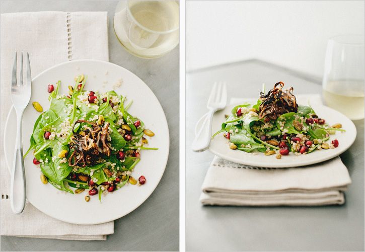 Easy Mother's Day dinner - Coconut and Quinoa Spinach Salad at Sprouted Kitchen