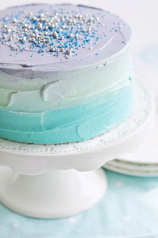 Frozen movie party recipes: pastel swirl birthday cake at Sweetapolita 