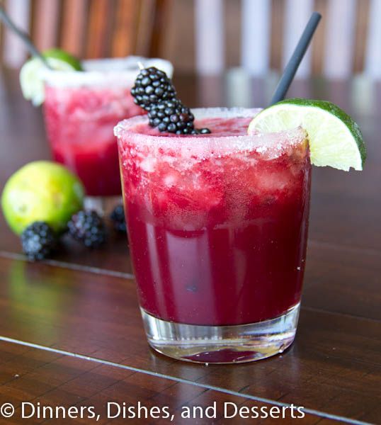 Skinny Blackberry Margarita recipe at Dinners, Dishes and Desserts 