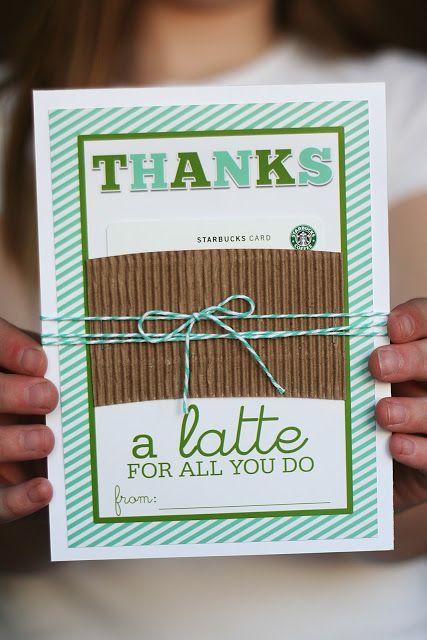 Thanks a Latte printable gift card holder for teacher gifts at Eighteen25 