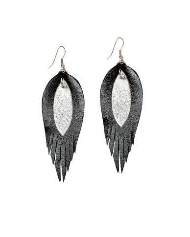zia leather earrings: raven + lily | cool mom picks