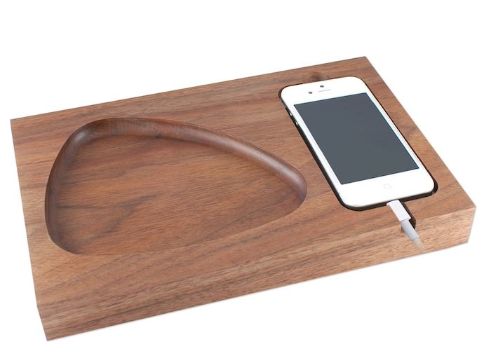 Tinsel & Timber handmade wooden docking station for iPhone 