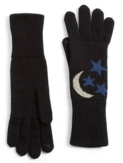 Hot designer accessories under $100: Diane von Furstenberg moon and stars knit gloves at Saks