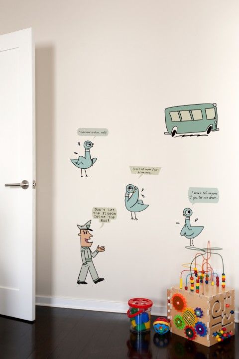 Don't Let Pigeon Drive Bus - new sets of Mo Willems Wall Decals