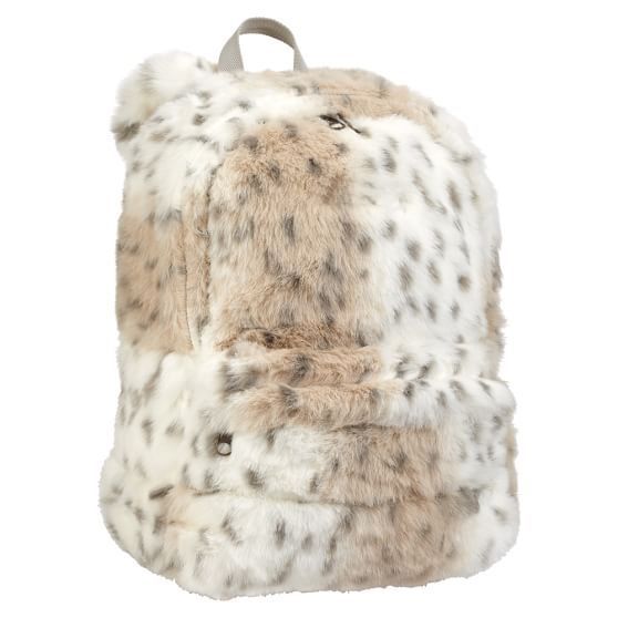 Snow Leopard Trend: Fur Snow Leopard Backpack at PB Teen