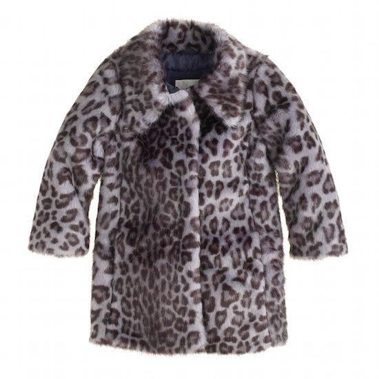 Snow Leopard Trend: J. Crew Girls Furry Leopard Coat