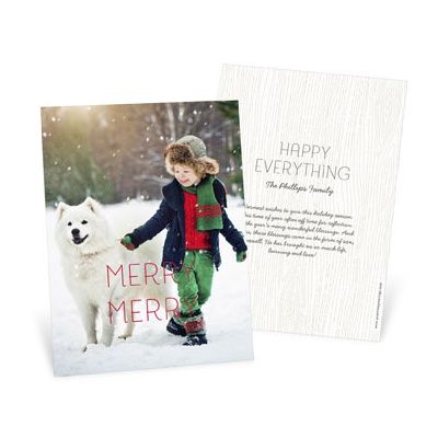 Pear Tree Greetings Merry Merry holiday photo card