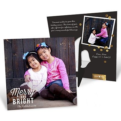 Deck the Halls picture frame holiday photo card at Pear Tree Greetings