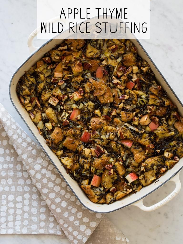 Thanksgiving stuffing recipes: Apple Thyme Wild Rice Stuffing | Spoon Fork Bacon