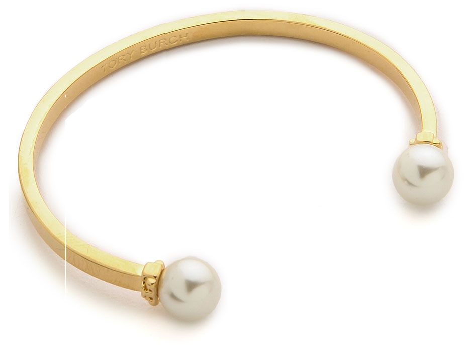 Hot designer accessories under $100: Tory Burch pearl bangle at ShopBop