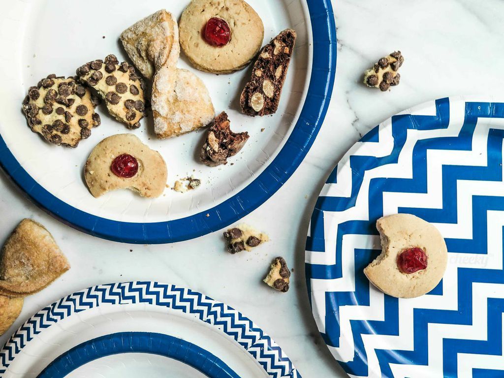 Cheeky modern paper plates in blue at Target