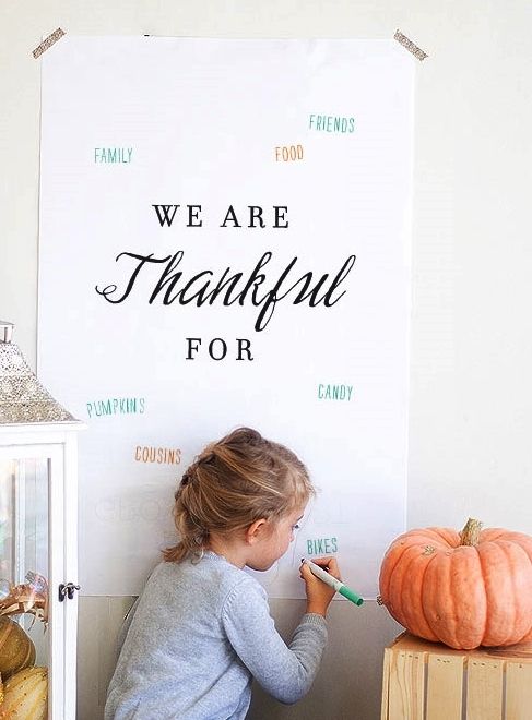 Free Thanksgiving Printable poster that the whole family can sign