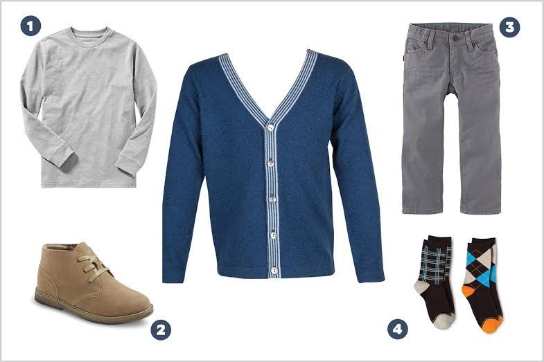 Cool Holiday outfits for kids: An outfit for boys that's not red and green! 