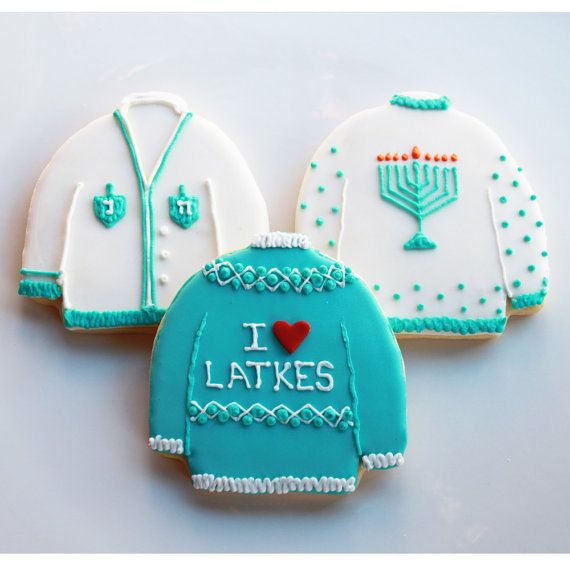 Edible gifts for Hanukkah: Ugly Sweater Cookies |Whipped Bakery on Etsy