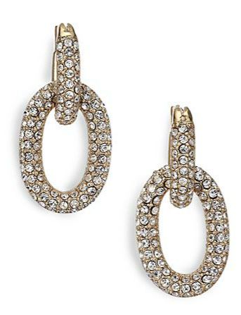 Hot designer accessories under $100: Kate Spade pave door knocker earrings at Saks