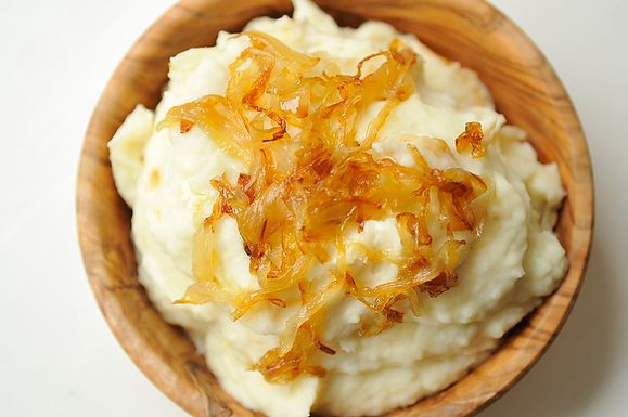 Mashed potatoes with caramelized onions and goat cheese | Food 52