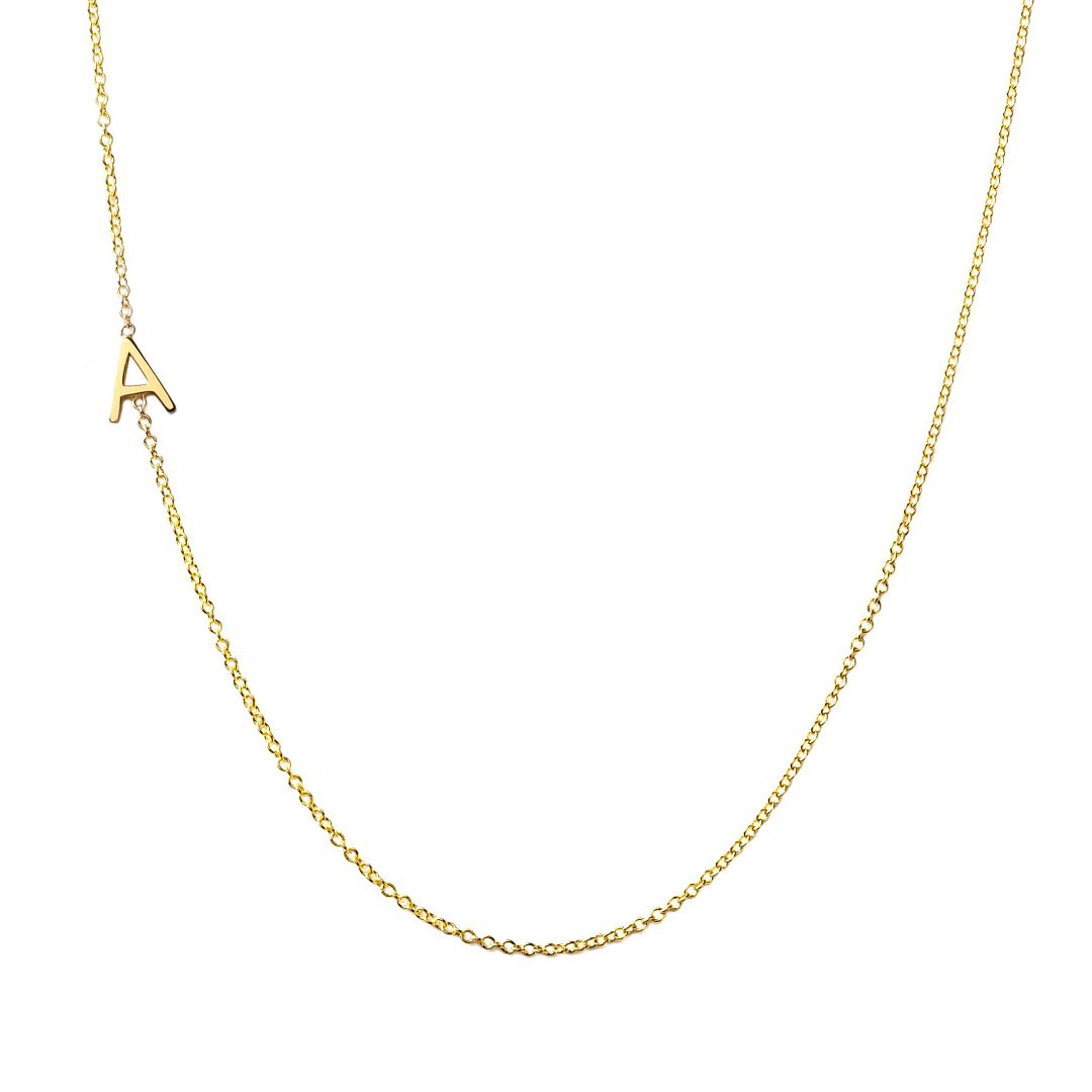 Personalized Jewelry Gifts: Asymmetrical letter necklace by Maya Brenner at Charm and Chain