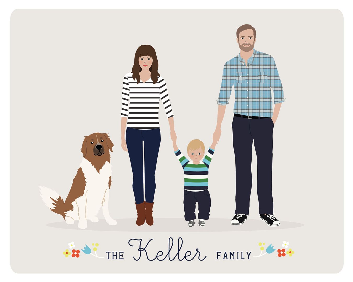 We love the illustrated custom family portraits  from Henry James Paper Goods