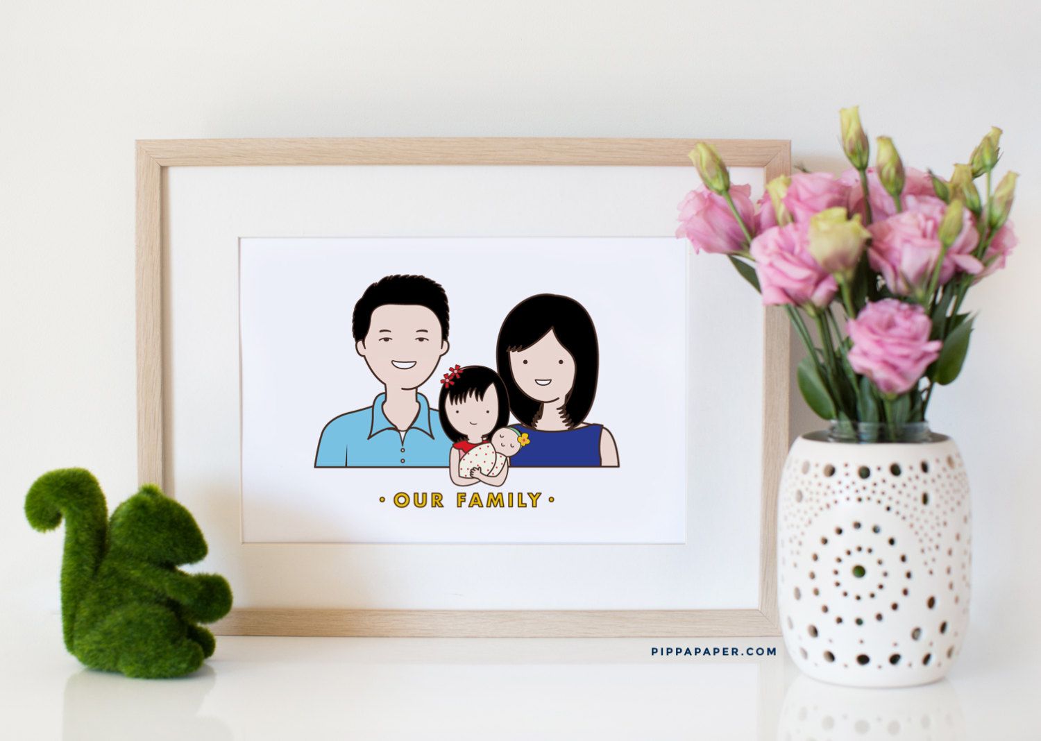 Affordable, modern custom family portraits | Pippa Paper