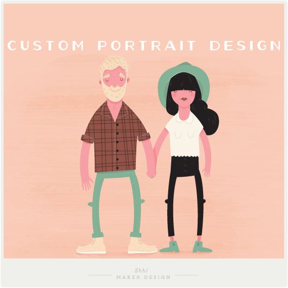 Modern custom family portraits from Shh Maker Design. So cool