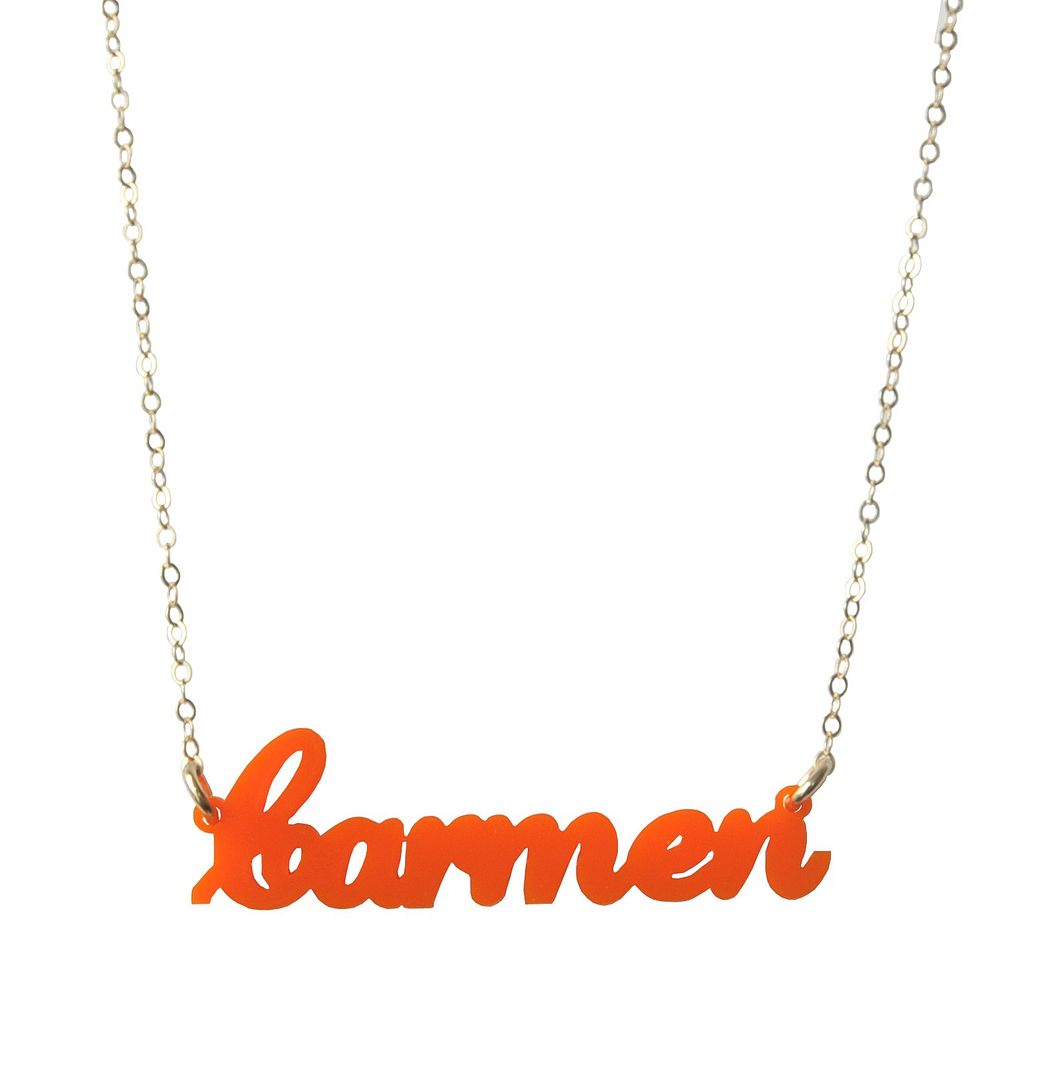 Personalized jewelry gifts: Nameplate necklace at Charm and Chain