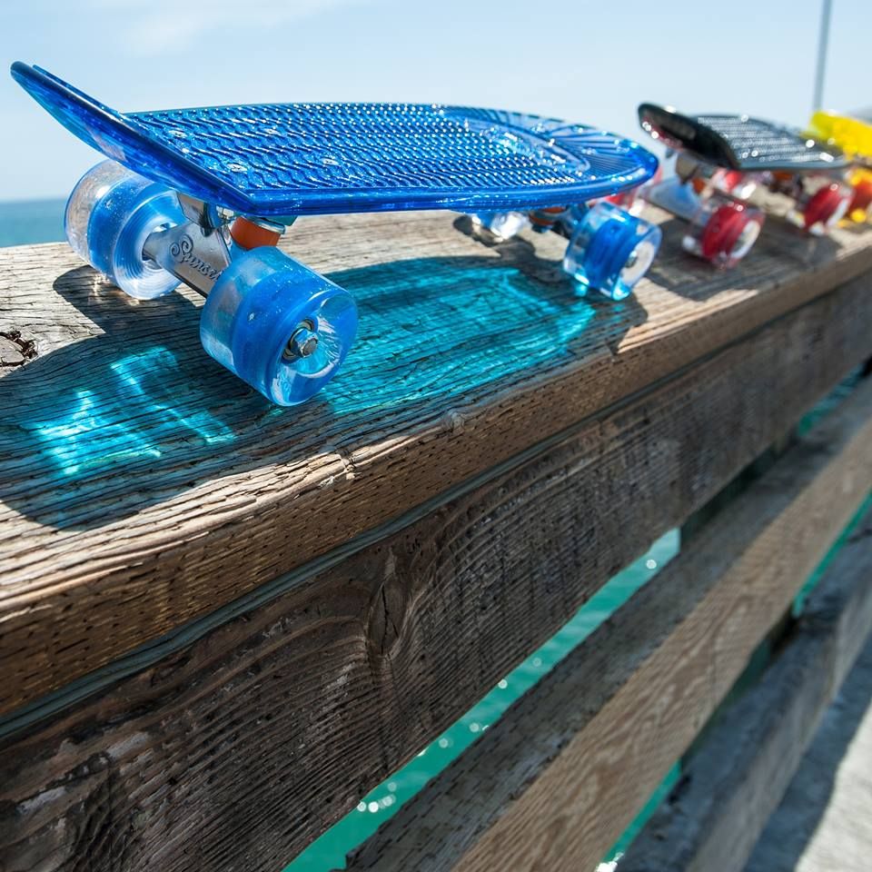 Sunset Skateboards: plastic decks include UV inhibitors to help them stand up to the elements and retain their brilliant colors.