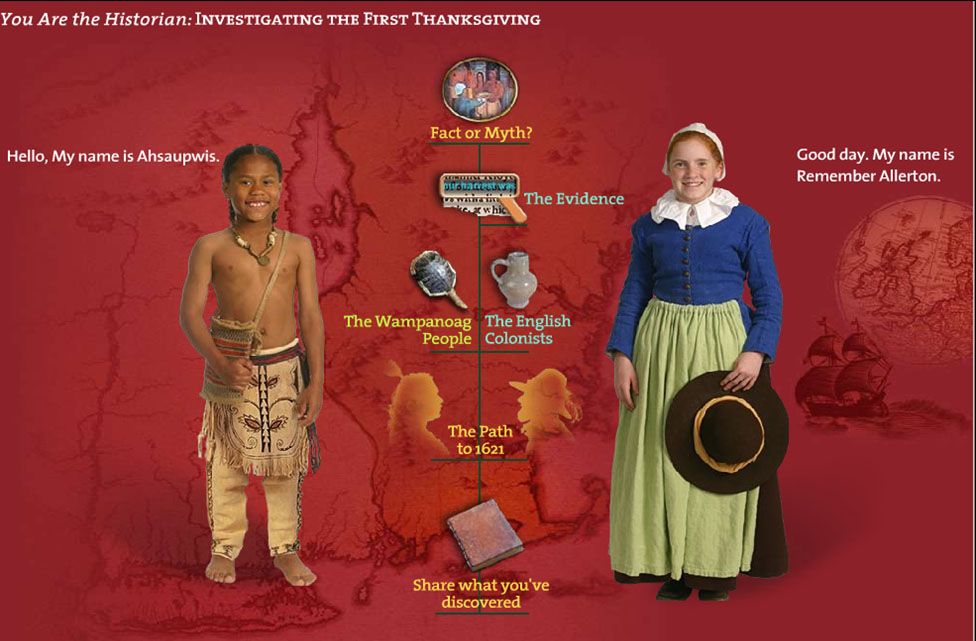 Free videos to explain Thanksgiving to kids: Plimouth Plantation You are the Historian
