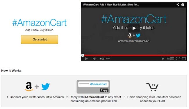Holiday shopping apps: Amazon Twitter AmazonCart