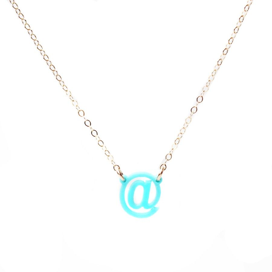 Customize your own At symbol social media necklace at Charm and Chain 