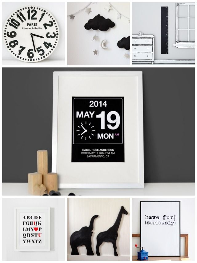 Black and White Nursery Wall Decor