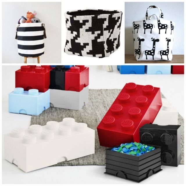 Black and White Nursery Storage Bins