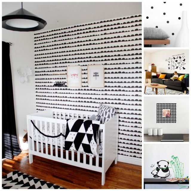 black and white nursery decor