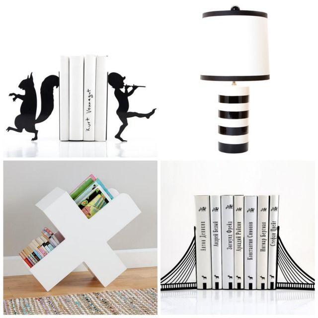 Black and White Nursery Bookshelf Ideas
