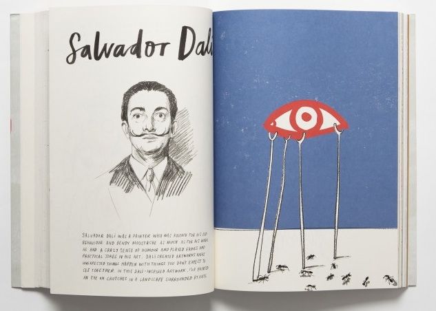 Salvador Dali profile in Draw Paint and Print Like the Great Artists activity book for kids