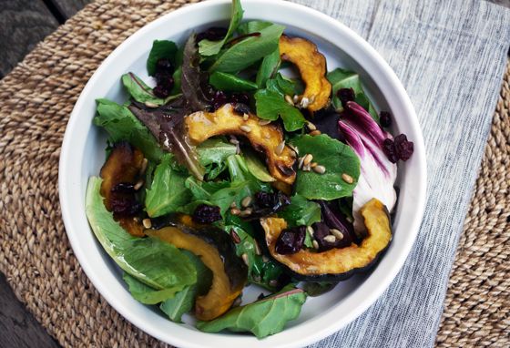 Fall salad recipes: Roasted Acorn Squash Salad | One Hungry Mama