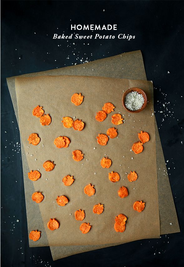 Pumpkin Chips made with Halloween cookie cutters at Say Yes