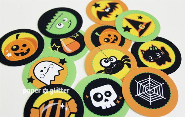 Printable Halloween Cupcake Toppers at Paper Glitter