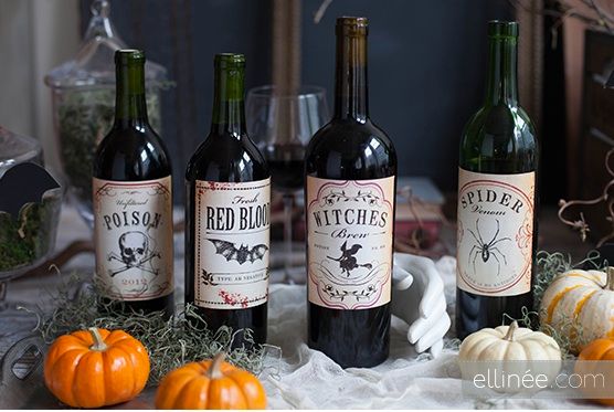 Printable Halloween Bottle Labels from The Elli Blog