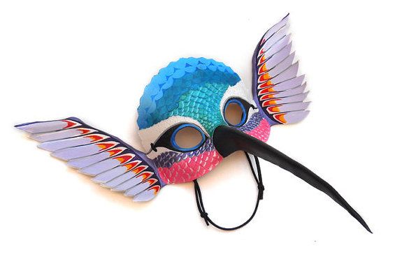 Leather hummingbird Halloween mask by LMEmasks