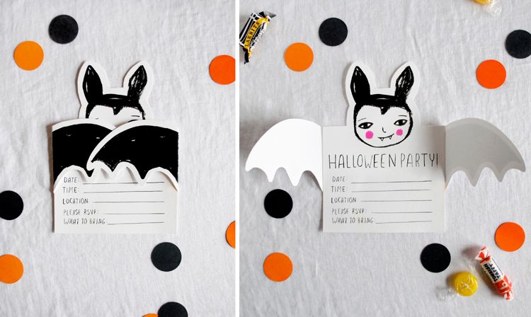 Halloween Printable Party invitations by Mer Mag