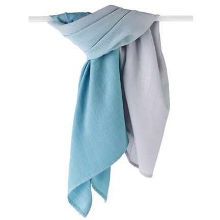 Aden + Anais Pure Merino swaddle blanket in blue ombre