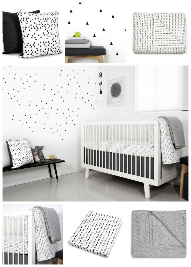 Black and white nursery ideas: Olli and Lime Mini Triangle Nursery