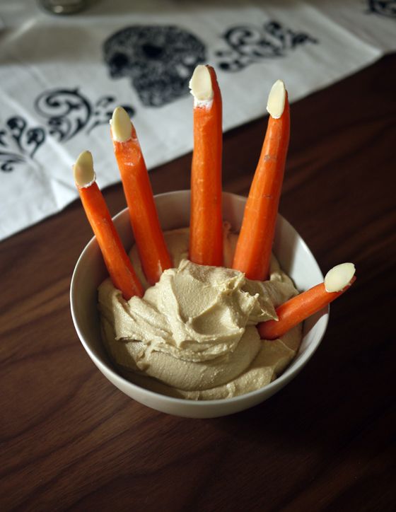 Mad scientist party: Creepy carrot fingers at One Hungry Mama