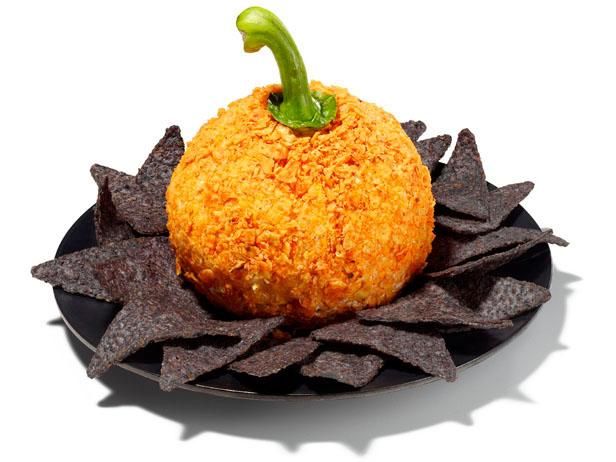 Semi-homemade Halloween snacks | Pumpkin Cheese Ball by Food Network
