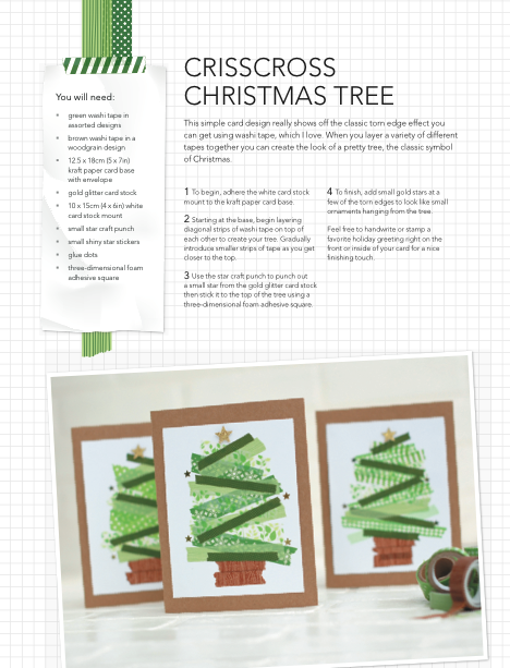 A Washi Tape Christmas by Kami Bigler provides washi tape Christmas crafts like these tree cards