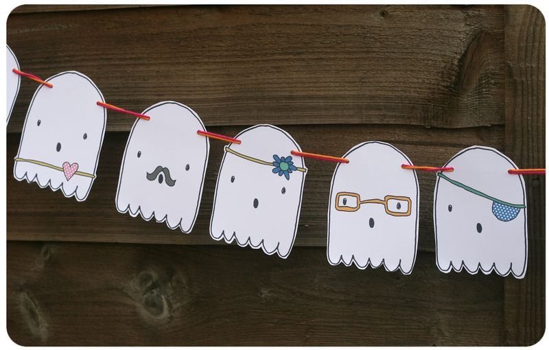 Halloween Printable Ghost Garland by Ginger and George