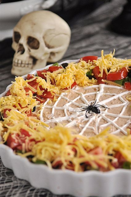 Semi-homemade Halloween snacks | Mexican Layer Dip by Your Home Based Mom