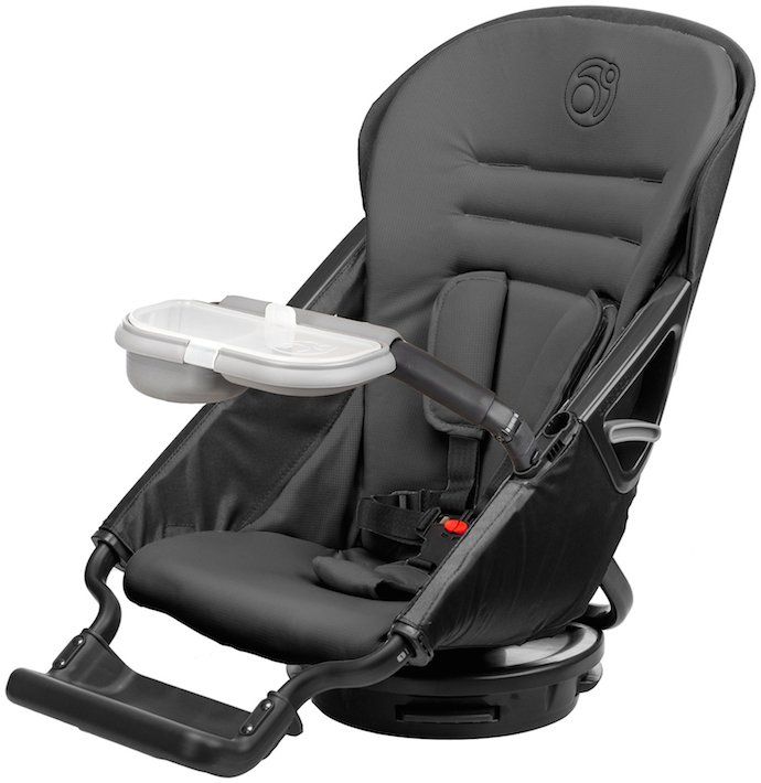 The Orbit Baby G3 Stroller Seat twists from front to back - easy!
