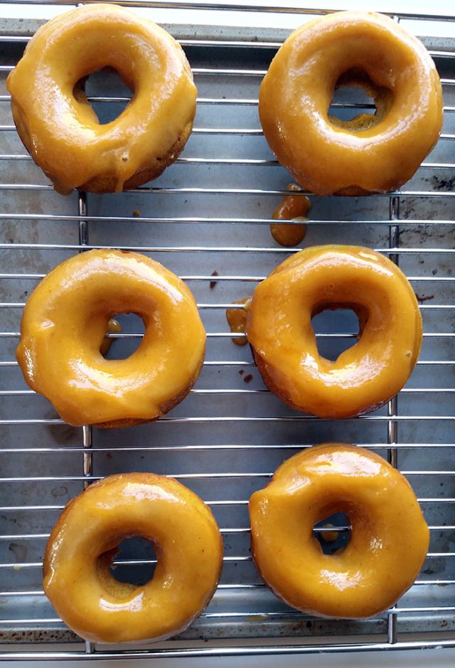 Pumpkin spice recipes: Pumpkin Glazed Donuts at Nom Nom Kingdom